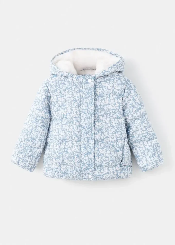 Anorak mit Felloptik und Blumenprint Anorak mit Felloptik und Blumenprint