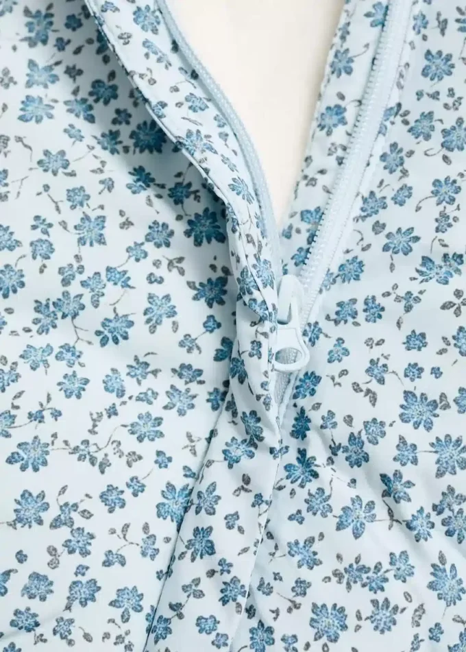 Anorak mit Felloptik und Blumenprint