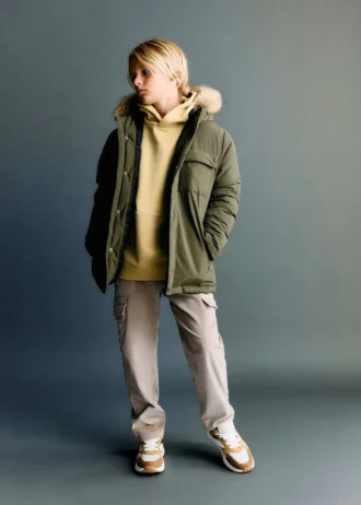 Anorak mit Kapuze in Lammfelloptik