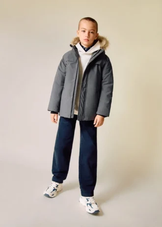 Anorak mit Kapuze in Lammfelloptik