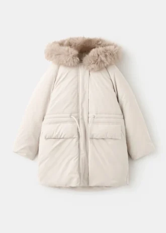 Anorak mit Kapuze in Lammfelloptik
