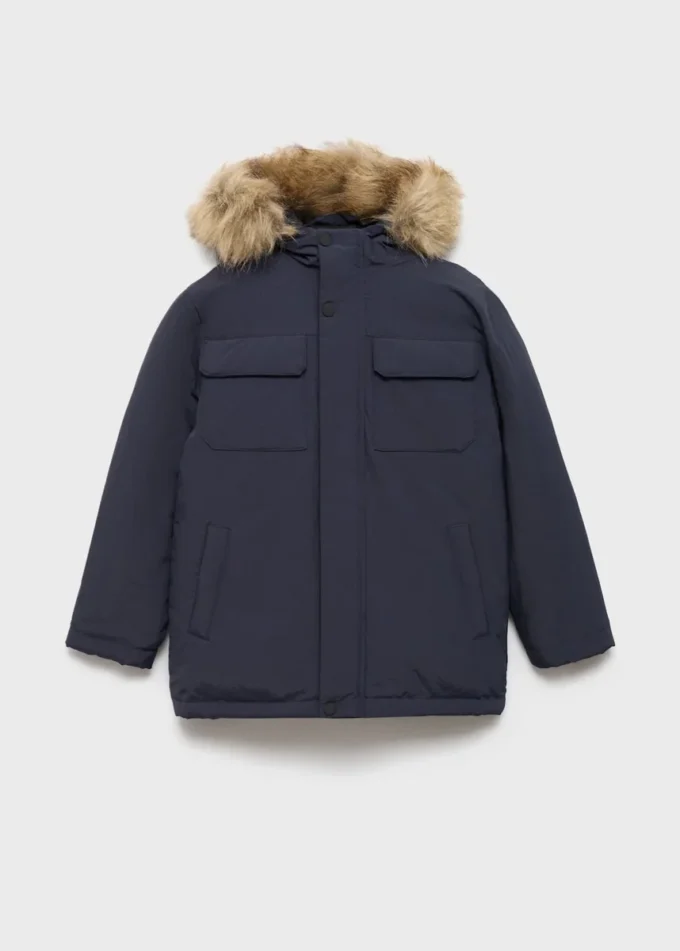 Anorak mit Kapuze in Lammfelloptik