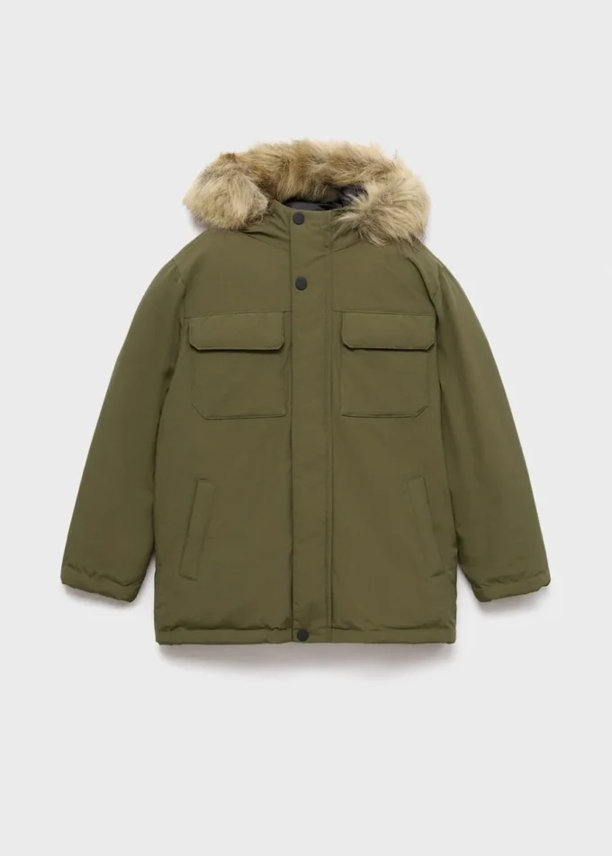 Anorak mit Kapuze in Lammfelloptik