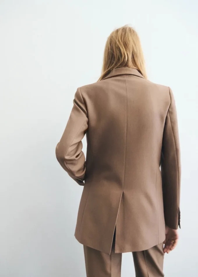 Anzugblazer aus Wollmischgewebe mit Taschen