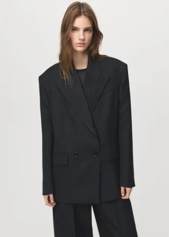 Anzugjacke aus Wollmischgewebe mit Revers