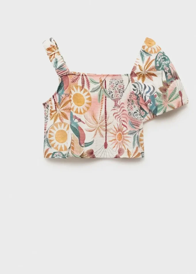 Asymmetrische Bluse mit Print Asymmetrische Bluse mit Print