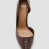 Asymmetrische Schuhe mit Absatz in Krokodillederoptik