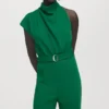 Asymmetrischer langer Overall mit Gürtel Asymmetrischer langer Overall mit Gürtel