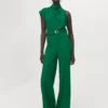 Asymmetrischer langer Overall mit Gürtel Asymmetrischer langer Overall mit Gürtel