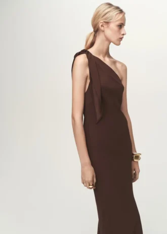Asymmetrisches Kleid mit geknoteten Trägern