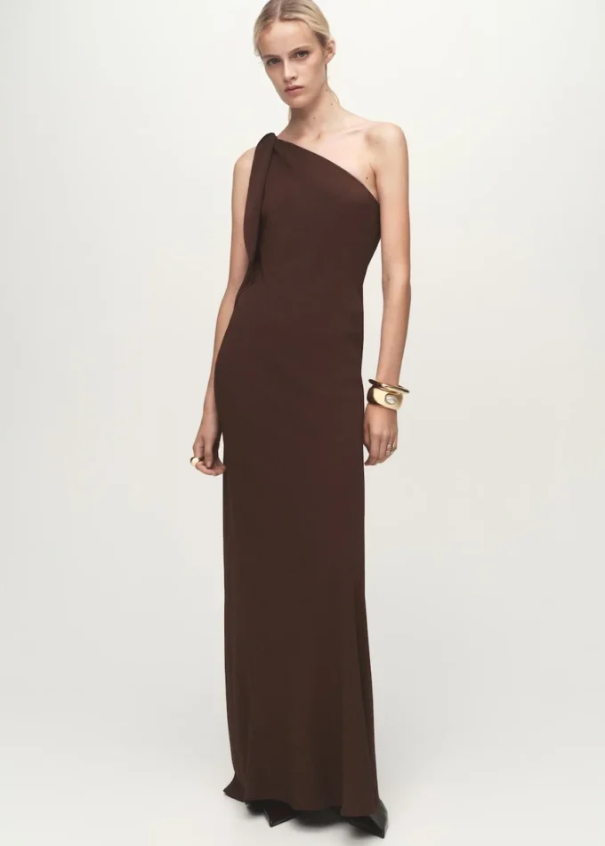 Asymmetrisches Kleid mit geknoteten Trägern