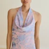 Asymmetrisches Kleid mit gestickten Fransen