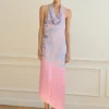 Asymmetrisches Kleid mit gestickten Fransen