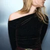 Asymmetrisches Samtop mit Glitzer Asymmetrisches Samtop mit Glitzer