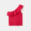 Asymmetrisches T-Shirt mit Rüschen Asymmetrisches T-Shirt mit Rüschen