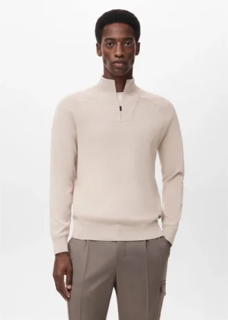 Atmungsaktiver Sweater mit Reißverschluss am Hals