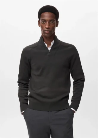 Atmungsaktiver Sweater mit Reißverschluss am Hals