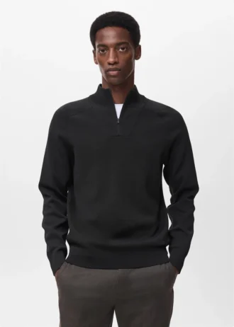 Atmungsaktiver Sweater mit Reißverschluss am Hals