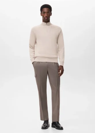 Atmungsaktiver Sweater mit Reißverschluss am Hals