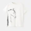 Ausgefranstes Pferde-T-Shirt Ausgefranstes Pferde-T-Shirt