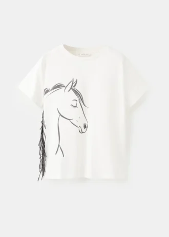Ausgefranstes Pferde-T-Shirt