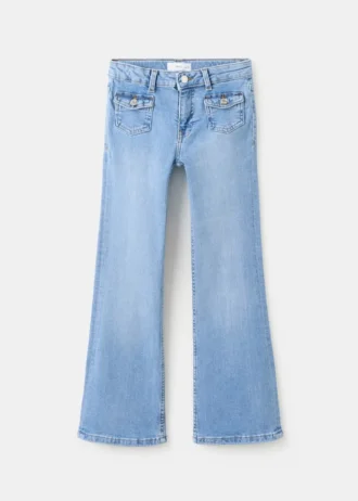 Ausgestellte Jeans mit Tasche