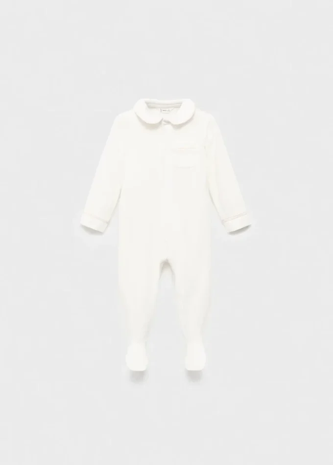 Baby-Halsausschnitt-Pyjama mit Tasche