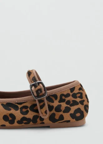 Ballerinas aus Leder mit Leopardenmuster