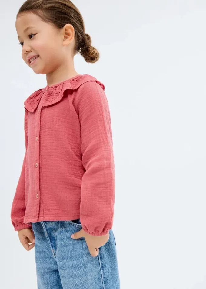 Bambula-Bluse mit Stickerei Bambula-Bluse mit Stickerei