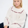 Bambula-Bluse mit Stickerei Bambula-Bluse mit Stickerei