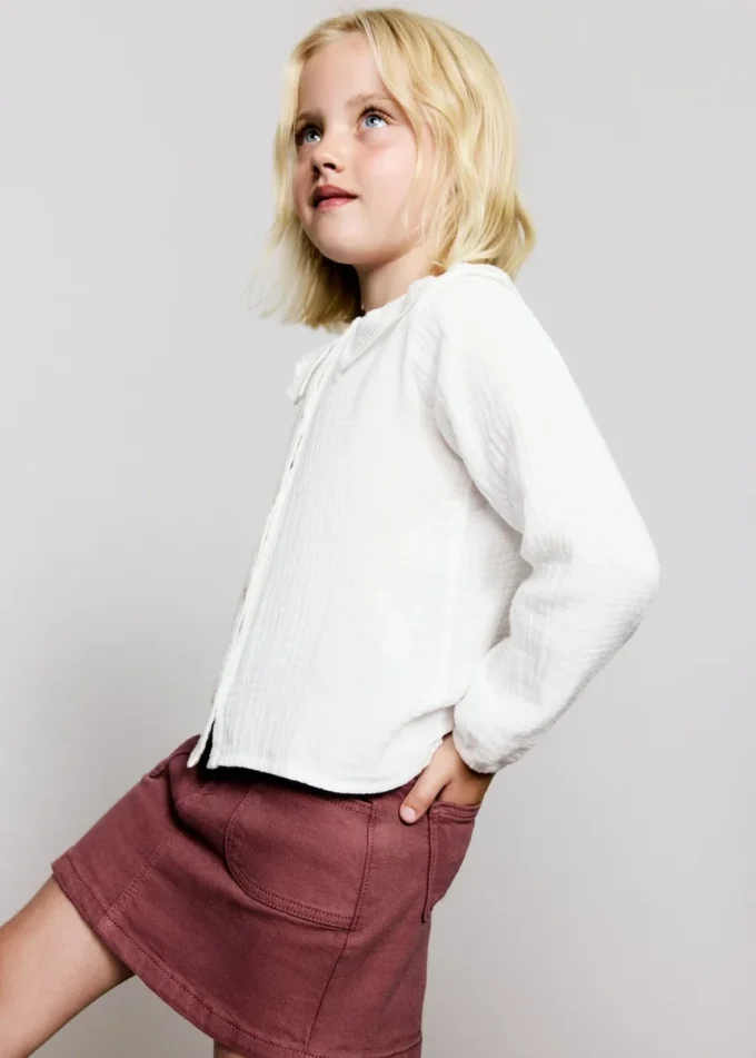 Bambula-Bluse mit Stickerei Bambula-Bluse mit Stickerei