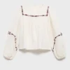 Bambula-Bluse mit Stickerei Bambula-Bluse mit Stickerei