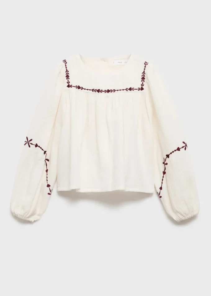 Bambula-Bluse mit Stickerei Bambula-Bluse mit Stickerei