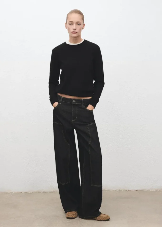 Barrel-Jeans mit Aufnähern Barrel-Jeans mit Aufnähern