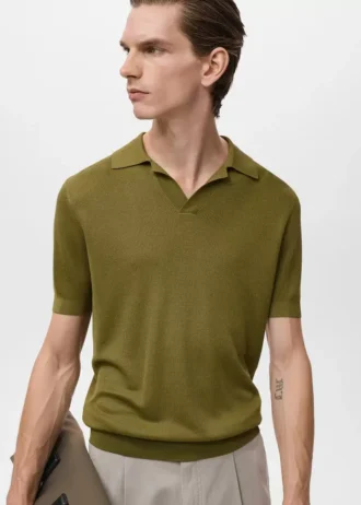 Baumwoll-Poloshirt mit Mikrostruktur