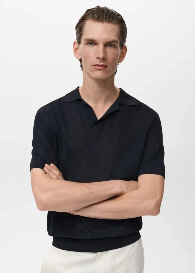Baumwoll-Poloshirt mit Mikrostruktur Baumwoll-Poloshirt mit Mikrostruktur