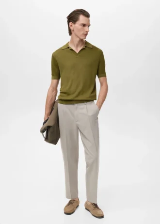 Baumwoll-Poloshirt mit Mikrostruktur