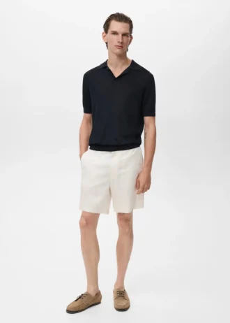 Baumwoll-Poloshirt mit Mikrostruktur