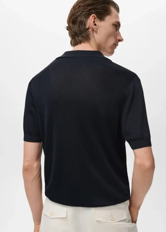 Baumwoll-Poloshirt mit Mikrostruktur Baumwoll-Poloshirt mit Mikrostruktur
