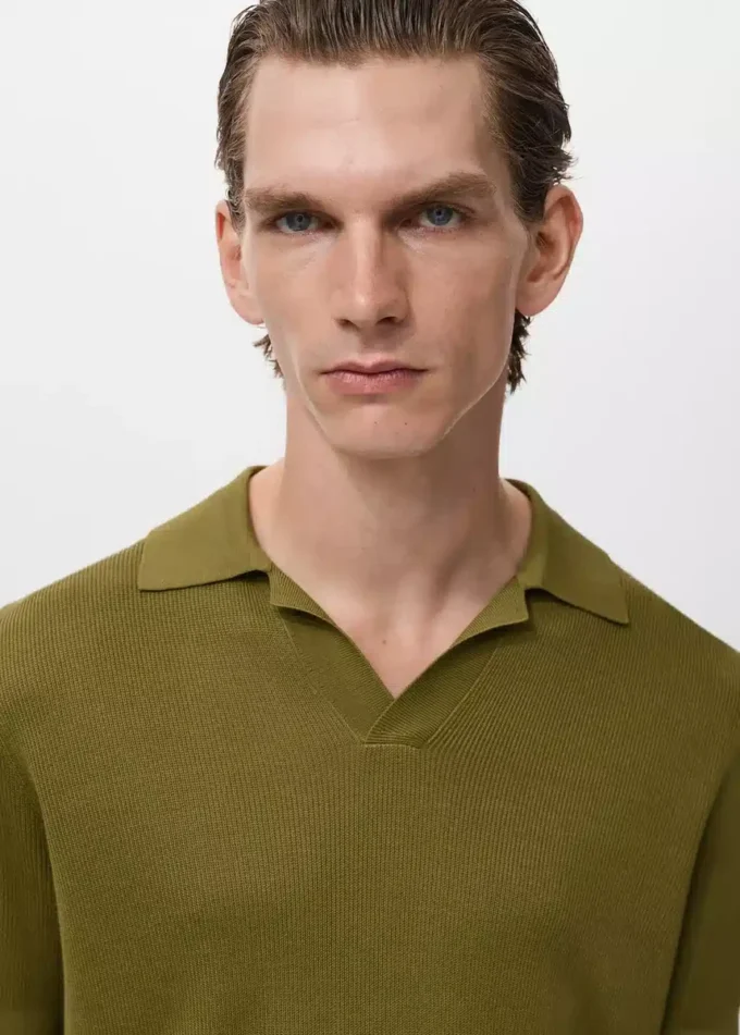 Baumwoll-Poloshirt mit Mikrostruktur Baumwoll-Poloshirt mit Mikrostruktur