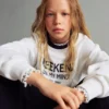 Baumwoll-Sweatshirt mit Stickerei