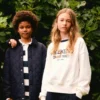 Baumwoll-Sweatshirt mit Stickerei