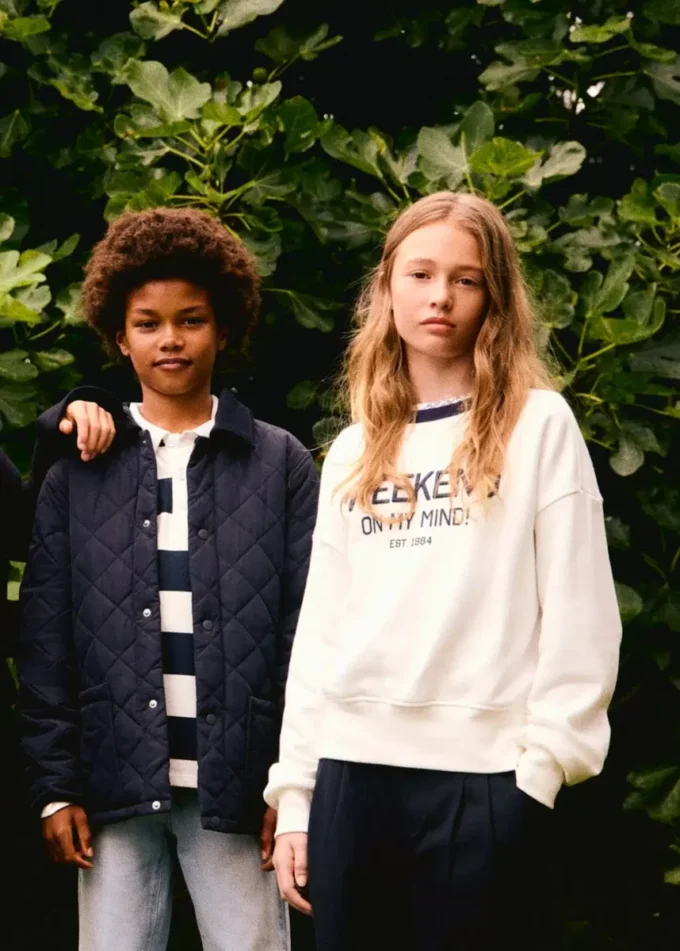 Baumwoll-Sweatshirt mit Stickerei