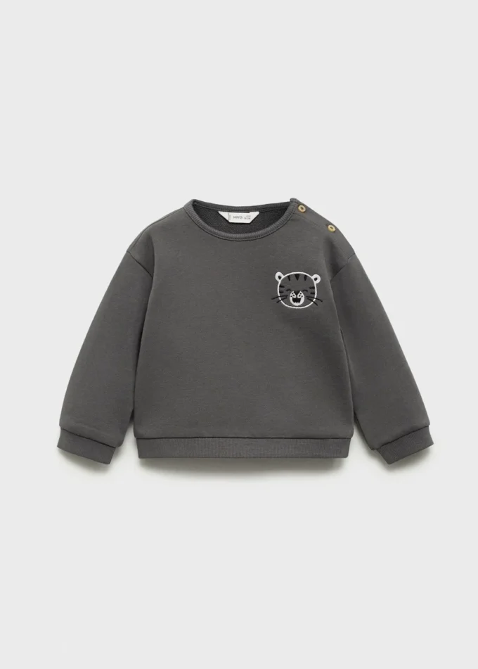 Baumwoll-Sweatshirt mit Stickerei