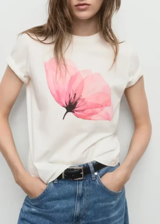 Baumwoll-T-Shirt mit Blumenmuster