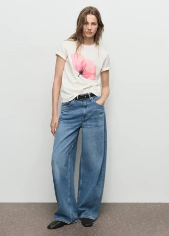 Baumwoll-T-Shirt mit Blumenmuster