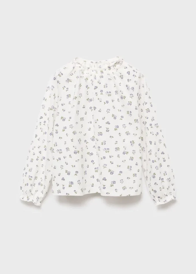 Baumwoll-T-Shirt mit Blumenmuster Baumwoll-T-Shirt mit Blumenmuster