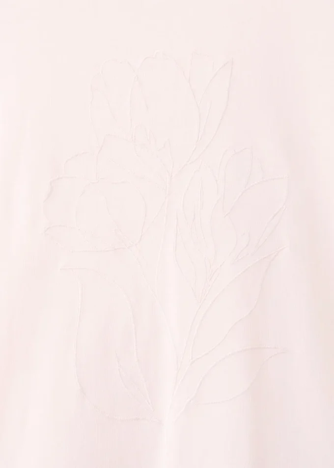 Baumwoll-T-Shirt mit Blumenstickerei