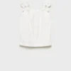 Baumwoll-T-Shirt mit Blumenverzierung