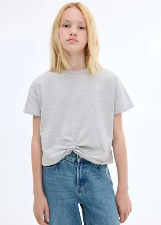 Baumwoll-T-Shirt mit Knoten